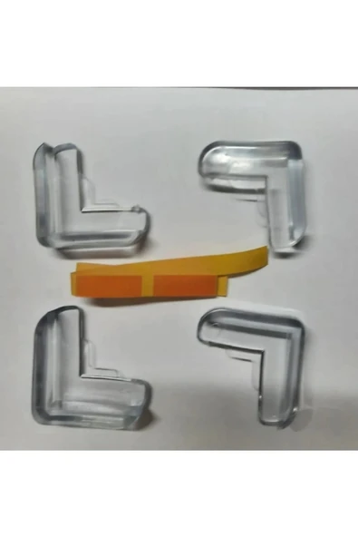 4'lü Silikon V Tipi Şeffaf Köşe Koruyucu - Resim 2