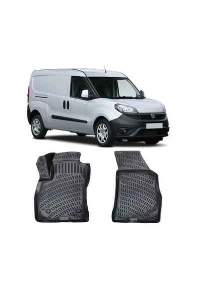 Rizline Fiat Doblo Panelvan (2 PARÇA) 2015 - 2022 Yılları Arası Uyumlu 3d Havuzlu Paspas Siyah ürün görseli 1
