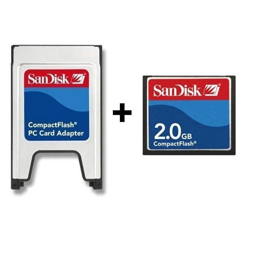 Sandisk PCMCIA-CF Compact Flash Adaptör + 2GB Compact Flash Kart ürün görseli 1