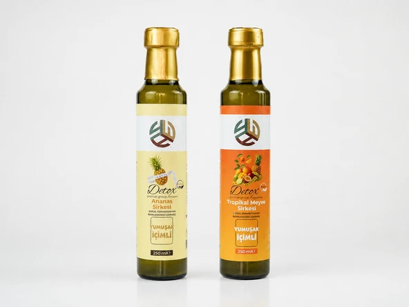 Promar DETOX TROPİKAL MEYVE SİRKESİ 250 ML +  Ananas Sirkesi Doğal Fermantasyon Pineapple Vinegar 250 ML ürün görseli 1