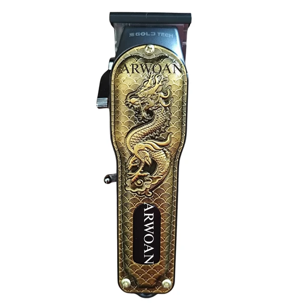 Arwoan Gold Dragon Kabartmalı Metal Gövdeli Kablosuz Profesyonel Saç Kesme Makinesi ürün görseli 1