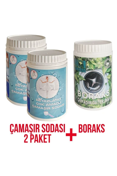 no1 clean Boraks Çamaşır Deterjanı Ve 2 Çamaşır Sodası 3 Lü Set ürün görseli 1