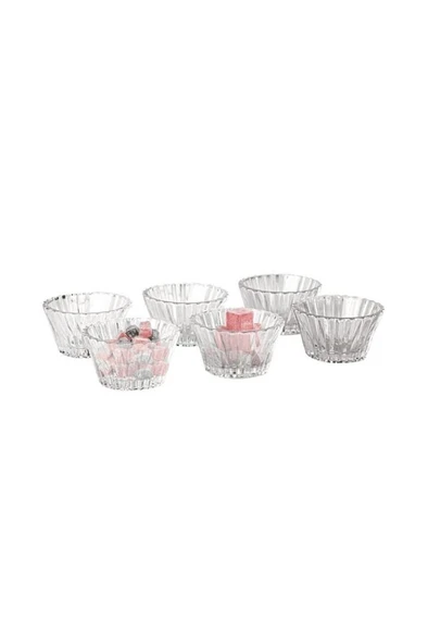 Rayan Sadaf Bowl - 6 Adet Mini Cam Sosluk Kahve Yanı Lokumluk Reçellik Sunumluk Dekoratif Tabak - 65 ML ürün görseli 1