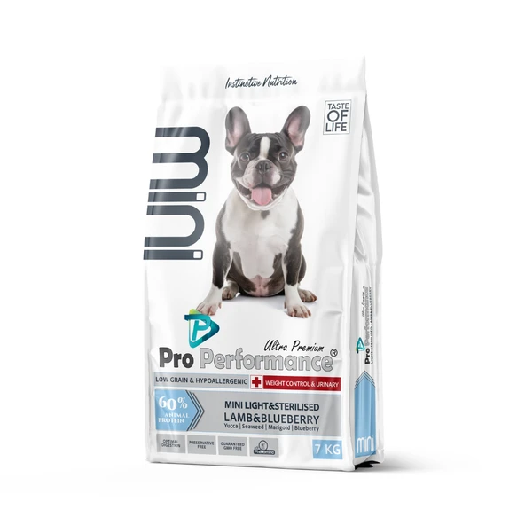 Pro Performance Ultra Premium Hipolaerjenik Kuzu Etli ve Yaban Mersinli Küçük Irk Kısırlaştırılmış Köpek Maması 7 Kg ürün görseli 1