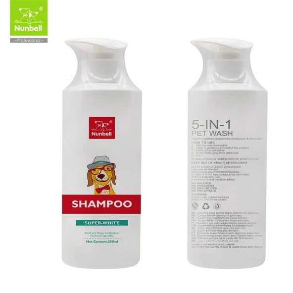 Nunbell Beyaz Tüylere Özel Köpek Şampuanı 350 ml ürün görseli 1