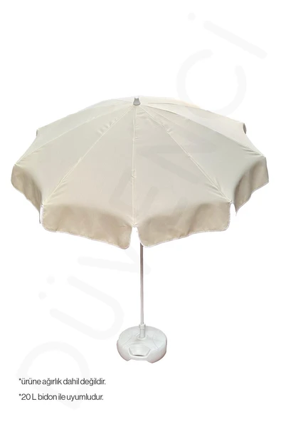 200 cm Lüks Polyester Plaj Şemsiye - Krem - Resim 2