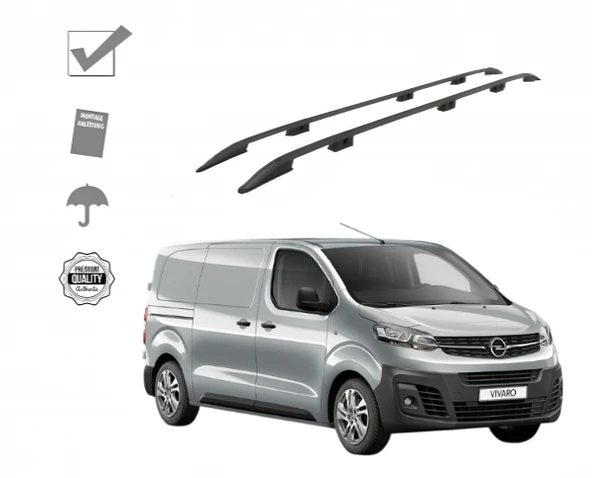 VIVARO CARGO KISA ŞASE TAVAN ÇITASI SİYAH 2019 2020 2021 2022 2023 2024 2025 2026 2027 ürün görseli 1