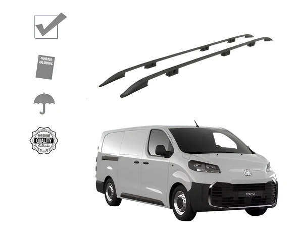 TOYOTO PROACE KARGO KISA ŞASE TAVAN ÇİTASI PORTBAGAJ SİYAH 2019 2020 2021 2022 2023 2024 2025 2026 2027 ürün görseli 1