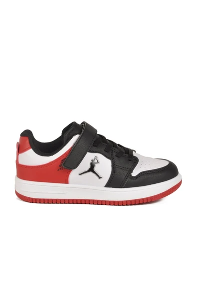 Siyah Kırmızı Cırtlı Erkek Çocuk Sneaker ürün görseli 1