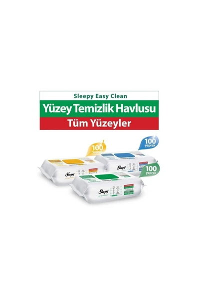 Sleepy Easy Clean Beyaz Sabun + Çamaşır Suyu + Arap Sabunu Katkılı 3X100 (300 Yaprak) ürün görseli 1