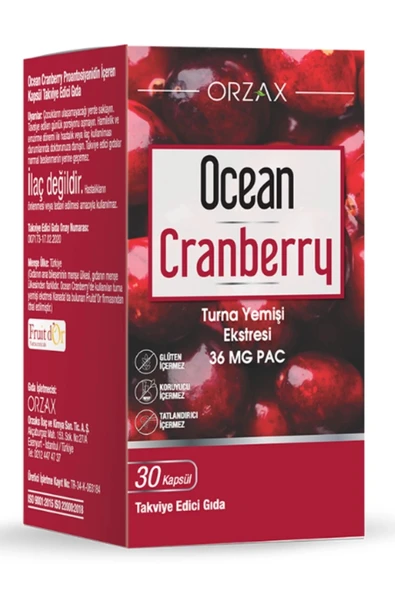 Orzax Ocean Cranberry 30 Kapsül ürün görseli 1
