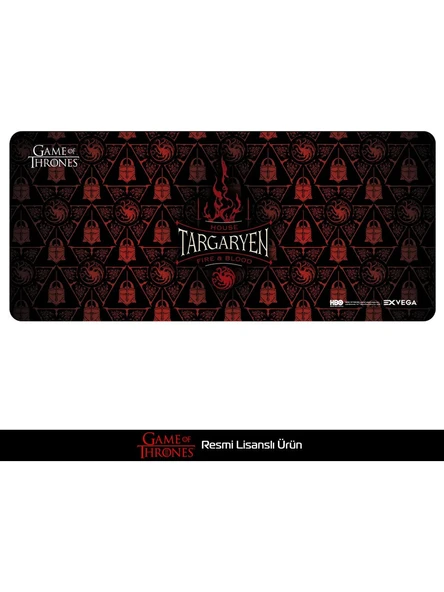 EXVEGA Game Of Thrones House Targaryen Fire And Blood Mousepad XXL ürün görseli 1