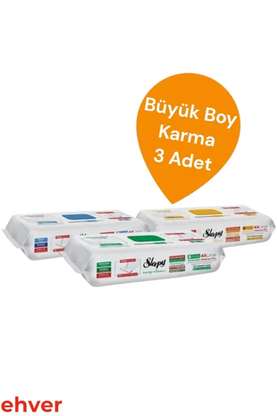 Sleepy 3'Lü Easy Clean Mopa Uyumlu Karma Yer Temizlik Havlusu (150 Yaprak) ürün görseli 1