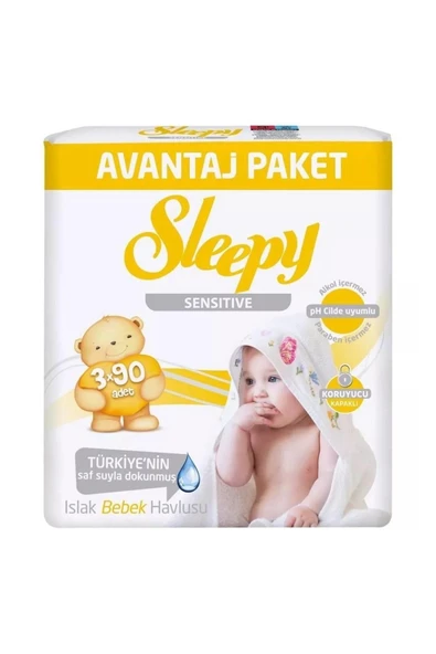 Sleepy Islak Havlu 3x90'lı Sensıtıve Kapaklı ürün görseli 1