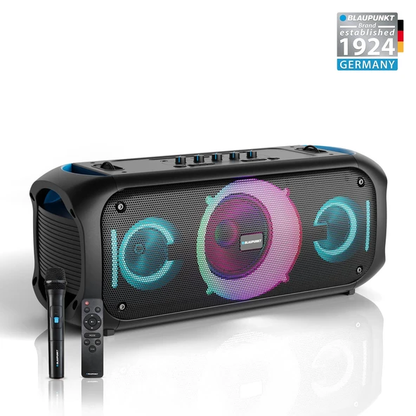 Blaupunkt PL700 Mikrofonlu Uzaktan Kumandalı Kablosuz Bluetooth Speaker Hoparlör Siyah ürün görseli 1