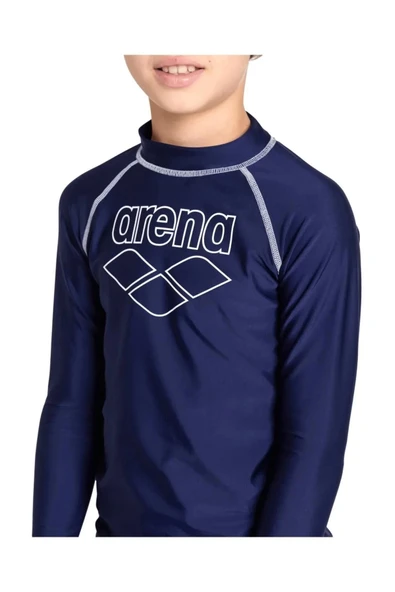 Arena Rash Vest L/s Graphic Erkek Çocuk Yüzücü Tişörtü Lacivert ürün görseli 1