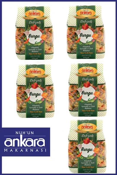 Nuh'un Ankara Makarna Sebzeli Burgu 350 Gr x 5 Adet ürün görseli 1