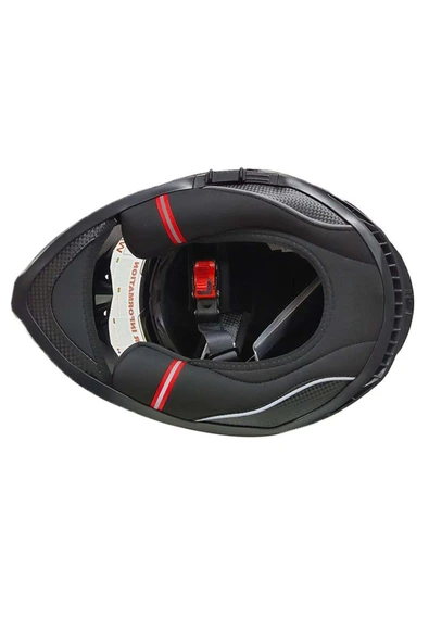 VIRTUE KAPALI KASK SİYAH KIRMIZI L - Resim 5
