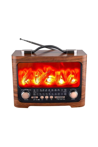 ataşbey Rt-733 Şömine Görünümlü Nostaljik Bluetooth-usb-sd Radyo Mp3 Müzik Kutusu ürün görseli 1