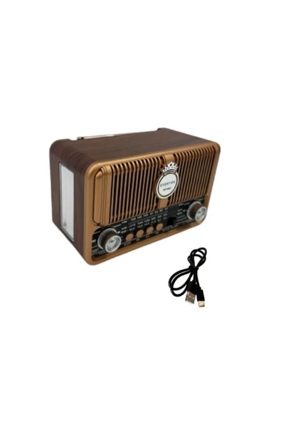 ataşbey Retro Tasarımlı RT-660 3 Band Radyolu Bluetooth Hoparlör - Güneş Paneli, USB Müzik Çalar Özellikli ürün görseli 1