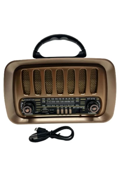 ataşbey Everton Rt-870 Nostalji Müzik Kutusu, Bluetooth, Usb/sd/aux/fm 3 Band Radyo Tws ürün görseli 1