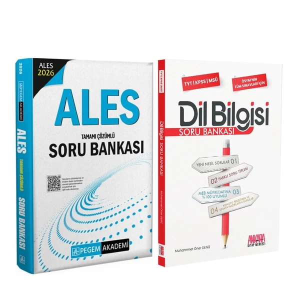 Pegem Yayınları 2026 ALES ve AKM Dil Bilgisi Soru Bankası Seti 2 Kitap ürün görseli 1