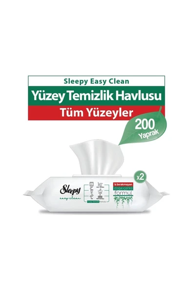 Sleepy 2'li Easy Clean 100'lü Yüzey Temizlik Havlusu ürün görseli 1