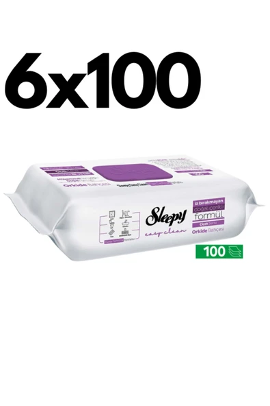Sleepy Easy Clean Orkide Bahçesi Yüzey Temizlik Havlusu - 100 Yaprak 6 Adet ürün görseli 1