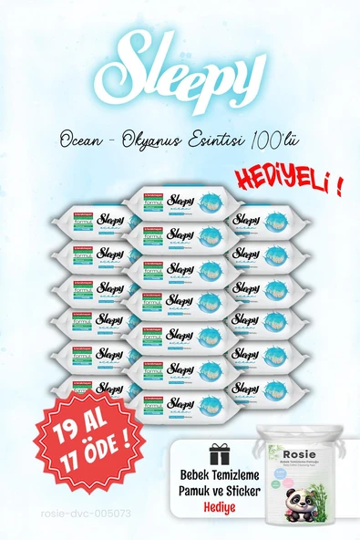 100'lü Sleepy Ocean - Okyanus 19 AL 17 ÖDE Islak Havlusu ve ROSIE ürün görseli 1