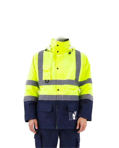5+1 OXFORD PARKA- İÇİ ÇIKMALI KABAN SARI-LACİVERT ürün görseli 1