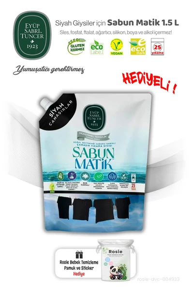 Eyüp Sabri Tuncer Siyah Çamaşırlar Sıvı Sabun Matik 1.5 L ve ROSIE Hediye ürün görseli 1