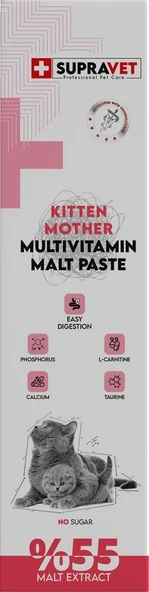 Supravet Hamile ve Yavru Kediler İçin Kalsiyum ve Taurinli Multi Vitamin Kedi Macunu 100 G ürün görseli 1
