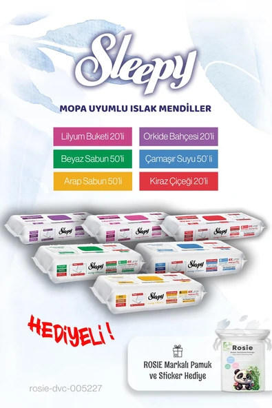 Sleepy Mop Ailesi (210 yaprak) ve Rosie pamuk hediye ürün görseli 1