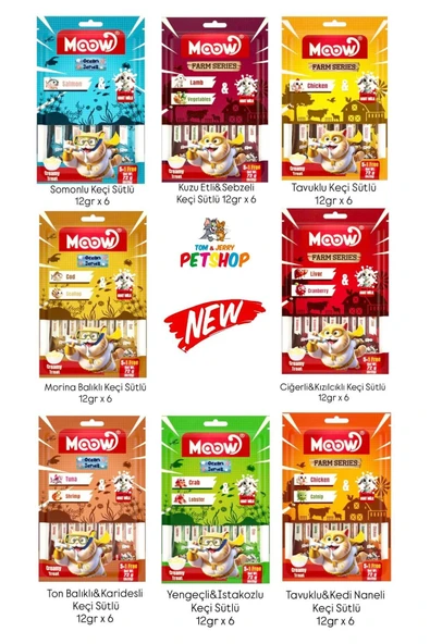 Moow En Yeni Mix Karışık Keçi Sütlü  Kedi Krema Ödülü 12 Gr x 48 adet ürün görseli 1