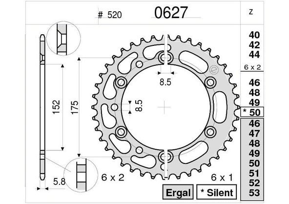 YAMAHA OGNIBENE ARKA DİŞLİ 44T ürün görseli 1