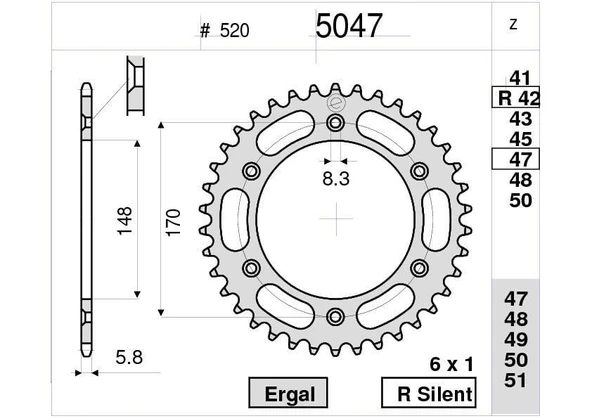 SUZUKI 600 OGNIBENE ARKA DİŞLİ 42T ürün görseli 1