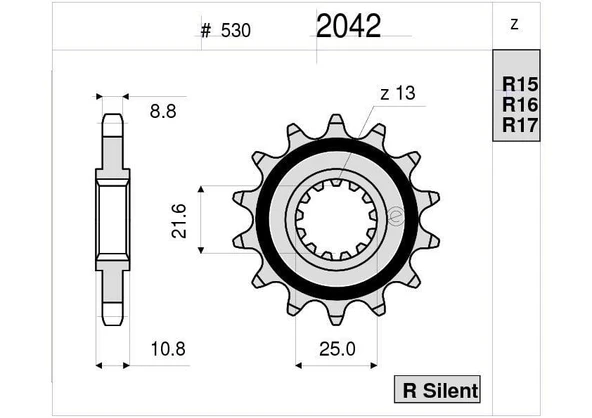 YAMAHA 750 OGNIBENE ÖN DİŞLİ 16T ürün görseli 1