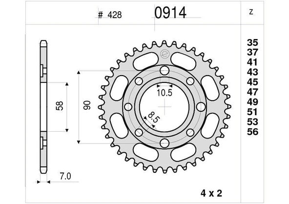 HONDA 400 OGNIBENE ARKA DİŞLİ 44T ürün görseli 1