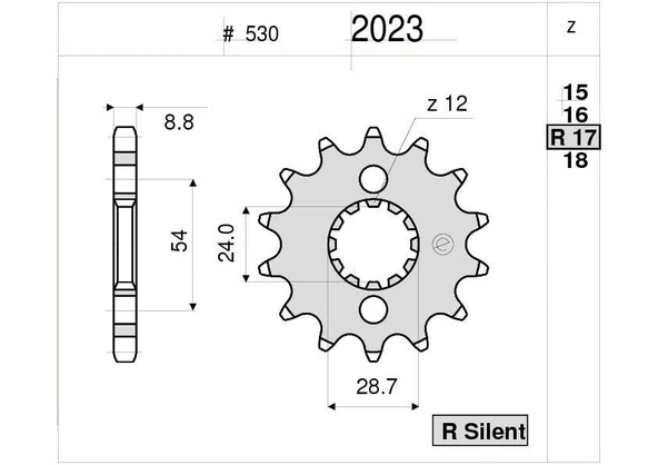 KAWASAKI 900 OGNIBENE ÖN DİŞLİ 17T ürün görseli 1