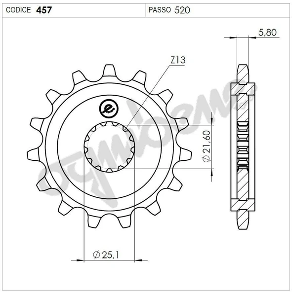 KAWASAKI 125 OGNIBENE ÖN DİŞLİ 15T ürün görseli 1