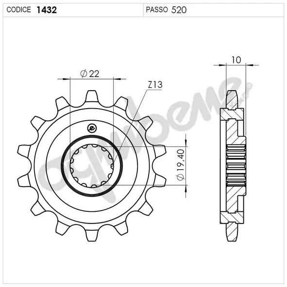 SUZUKI 250 OGNIBENE ÖN DİŞLİ 14T ürün görseli 1