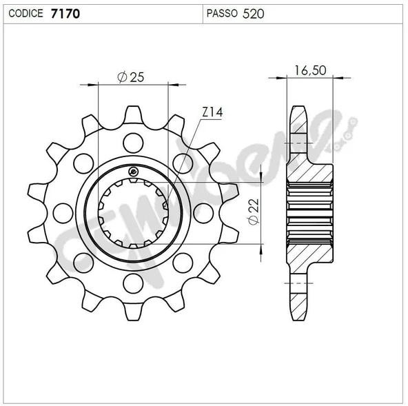 DUCATI OGNIBENE ÖN DİŞLİ 15T ürün görseli 1