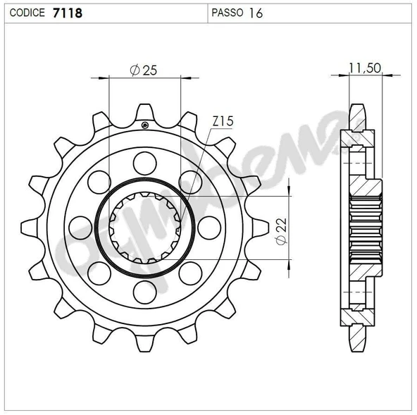 KTM 250 OGNIBENE ÖN DİŞLİ 15T ürün görseli 1