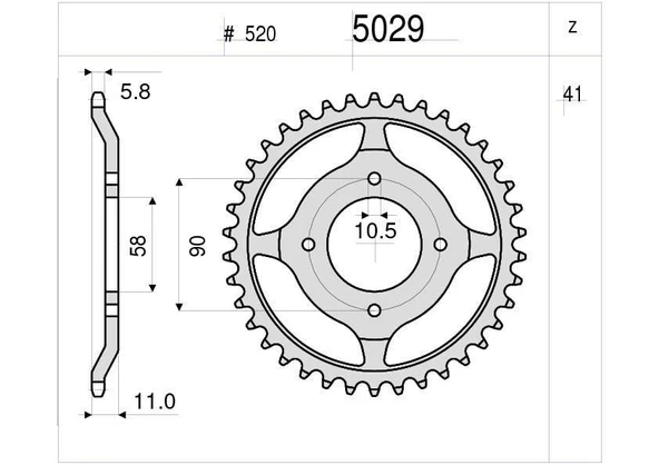 HONDA 200 OGNIBENE ARKA DİŞLİ 41T ürün görseli 1