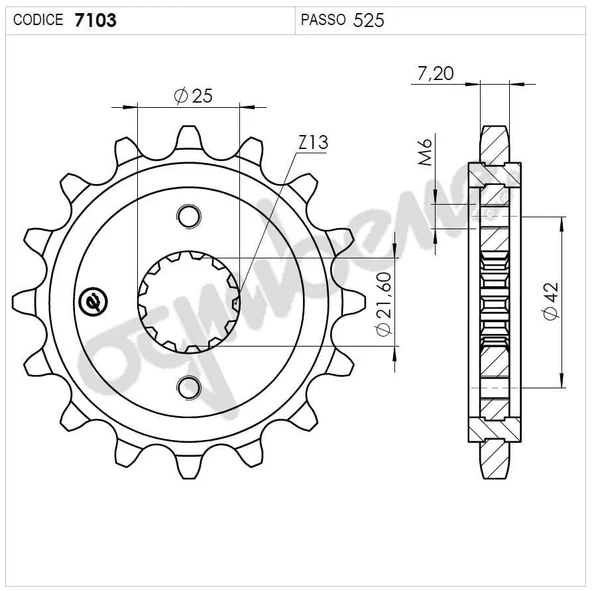 YAMAHA TDM 850 OGNIBENE ÖN DİŞLİ 16T ürün görseli 1
