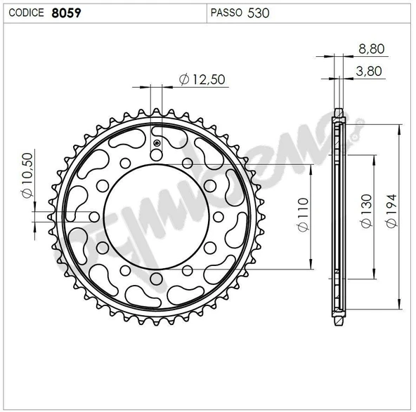 YAMAHA YZF 1000 R1 OGNIBENE ARKA DİŞLİ 38T ürün görseli 1