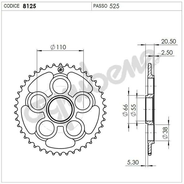 DUCATI 848 OGNIBENE ARKA DİŞLİ 43T ürün görseli 1