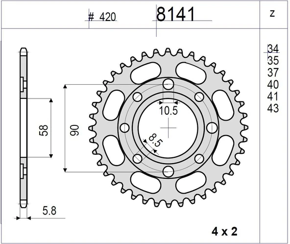 HONDA 125 ANF INNOVA OGNIBENE ARKA DİŞLİ 34T ürün görseli 1