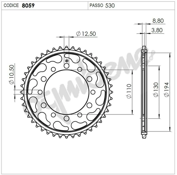 YAMAHA YZF 1000 R1 OGNIBENE ARKA DİŞLİ 47T ürün görseli 1