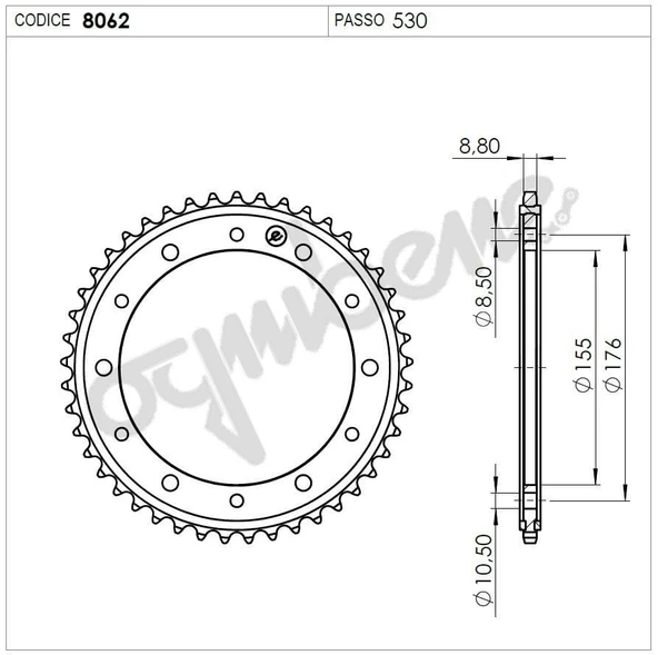 TRIUMPH T509 T595 OGNIBENE ARKA DİŞLİ 43T ürün görseli 1
